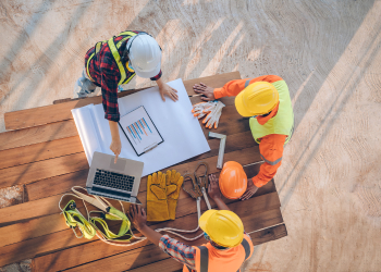 Engineers and Architect working on construction design