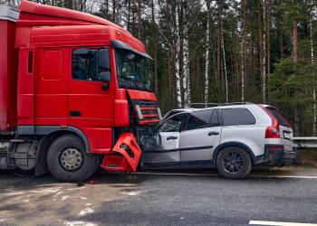 Accident between car and truck