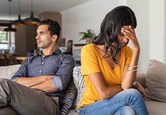 Young couple having argument at home