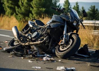 Motorcycle accident on road