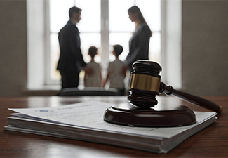 Justice in Focus: Family Court Decision with Gavel and Legal Documents