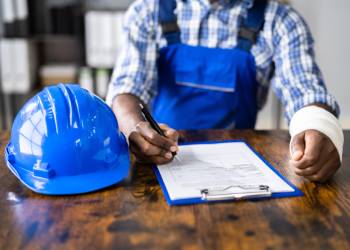 Injured worker filing compensation form