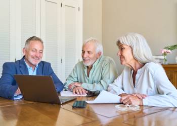 Senior couple preparing estate plan with help of an attorney