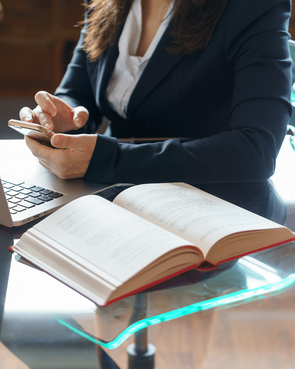 Business woman working on a laptop