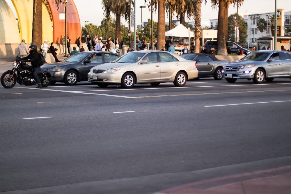 cars at a stop light