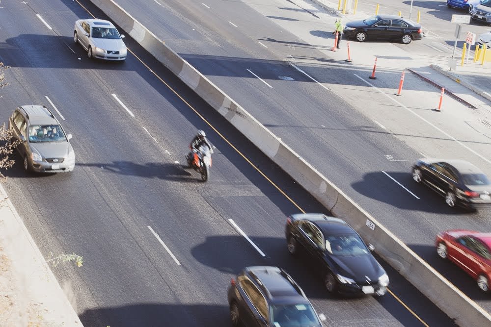 motorcyclist in traffic