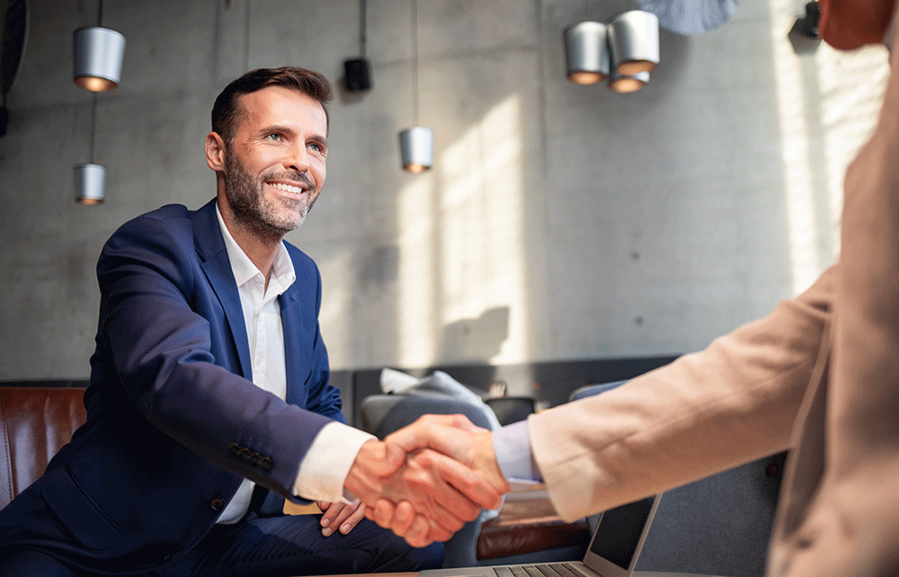Business men shaking hands.
