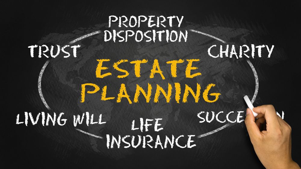 estate planning concept on blackboard