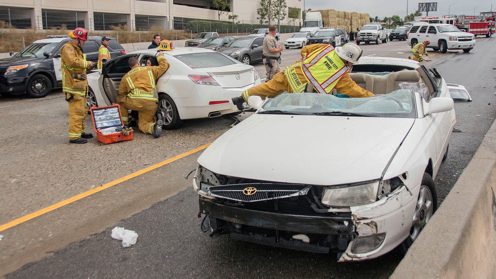 Car crash scene