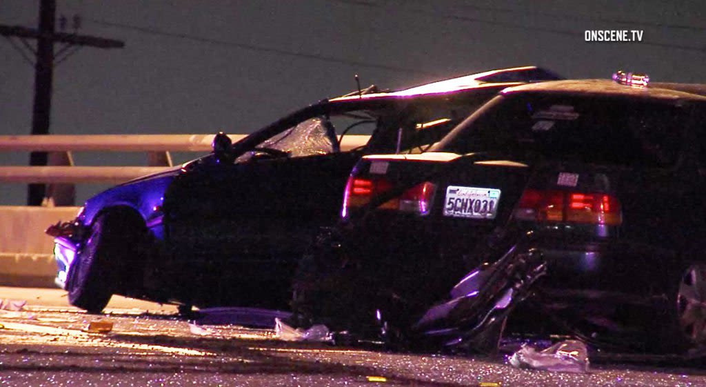 Car crash scene