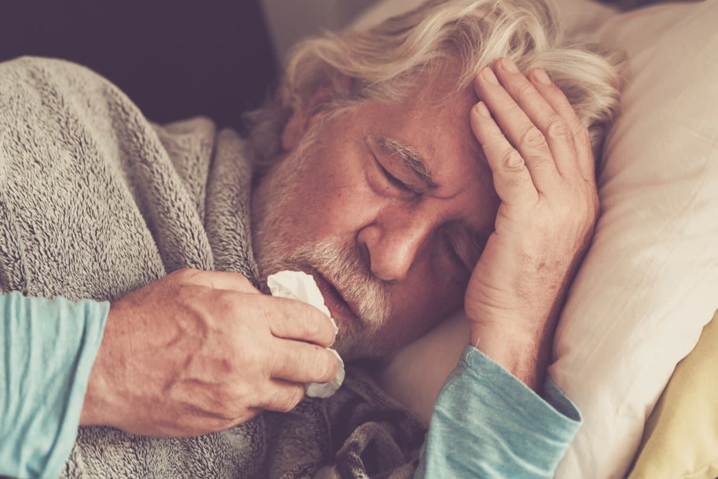 Old man not feeling well