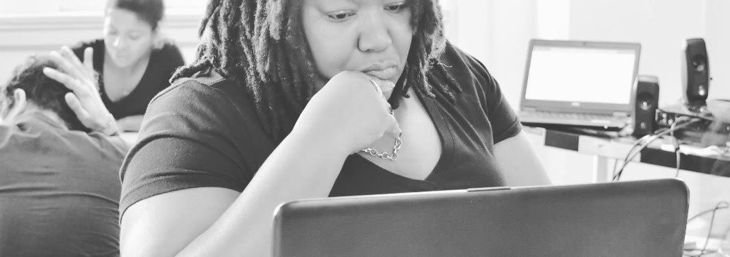 woman working at a computer