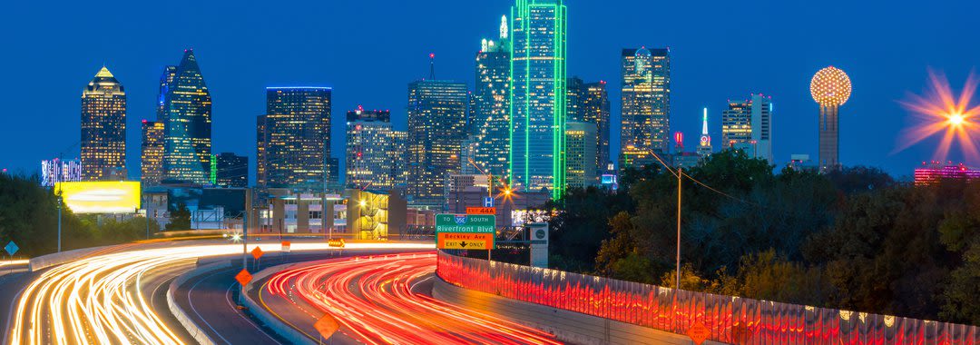 Dallas highway at night