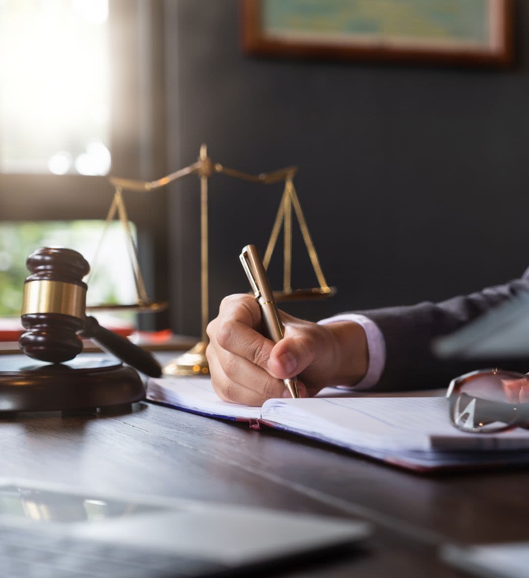 Judge gavel with Justice lawyers
