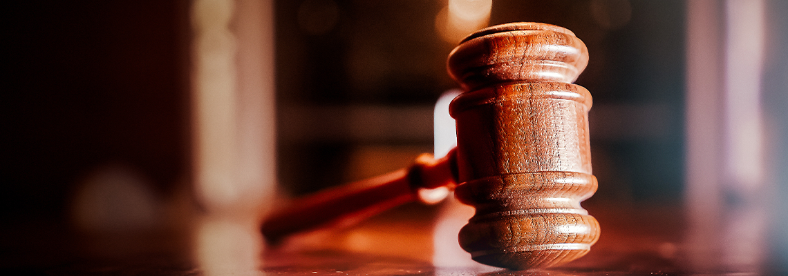 Gavel on desk - Legal law symbols