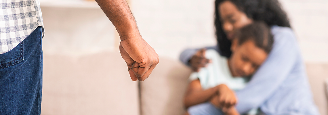 Mother and daughter suffering from domestic violence of father.