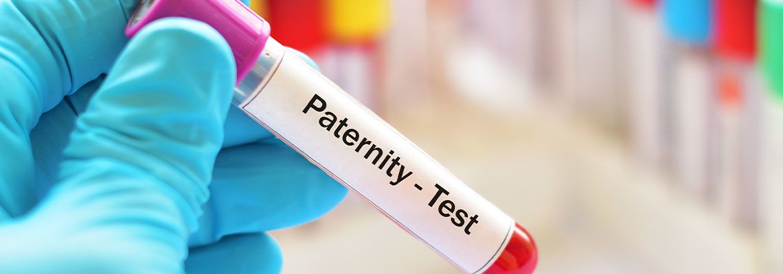 Test tube with blood sample for paternity test