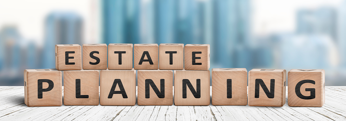 Estate Planning Sign on A Wooden Pier