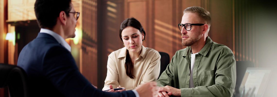 Couples with divorce lawyer