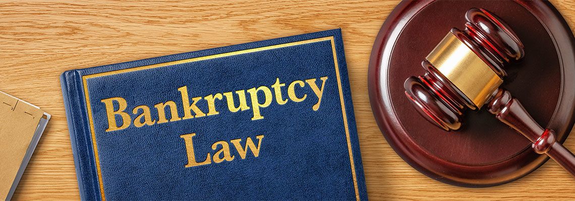 Bankruptcy Law Book with gavel
