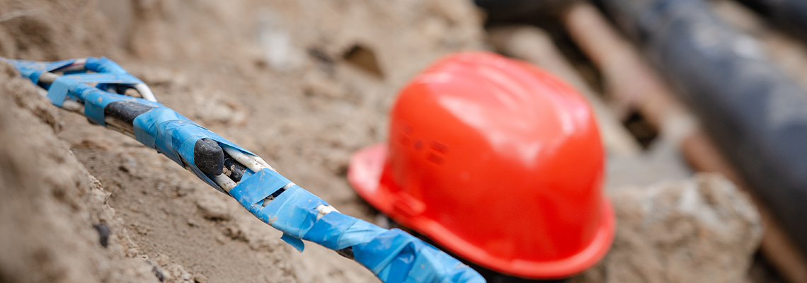 Connection of an electric cable underground after an accident