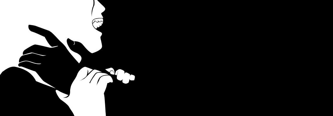 Vector of black hand from shadow act to strangle woman