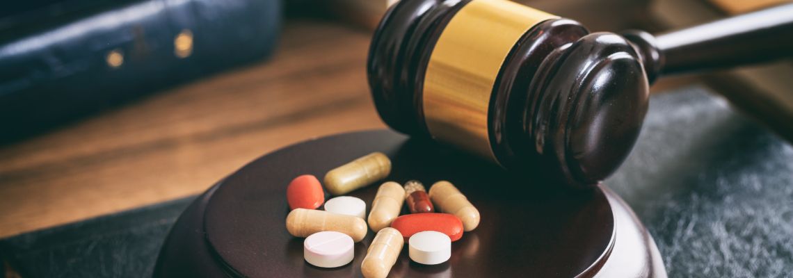 Gavel and Prescription Pills