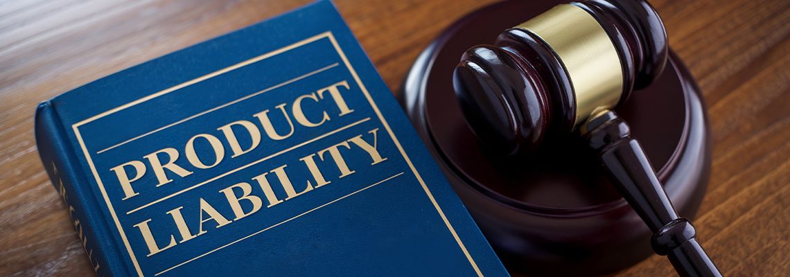 Product Liability Law Book with Gavel