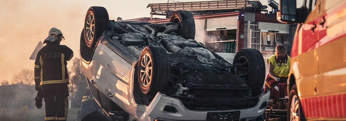 Fatal car crash on road