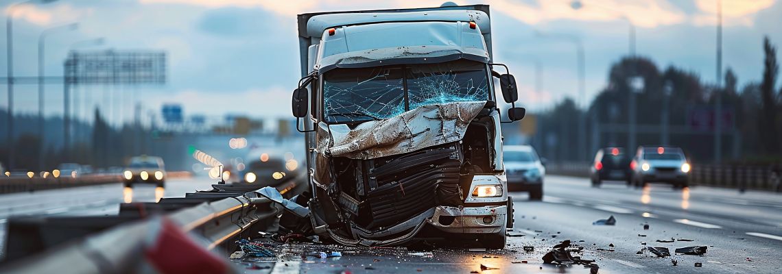 Truck crash in highway
