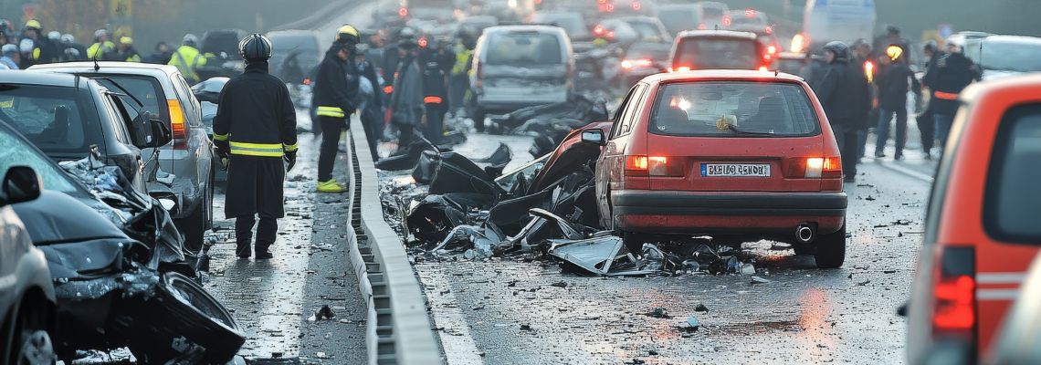 Multi vehicle accident on highway