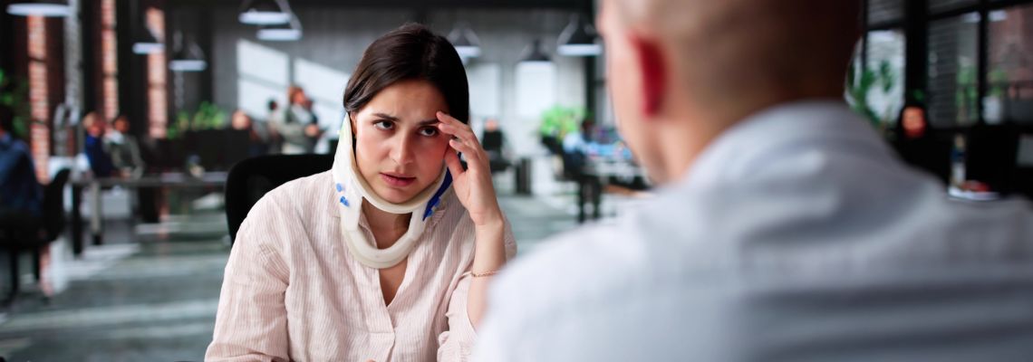 Injured women consulting with attorney
