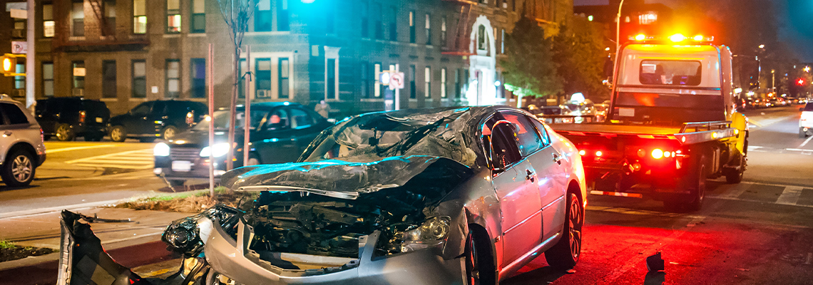 Multiple car crashed on the street