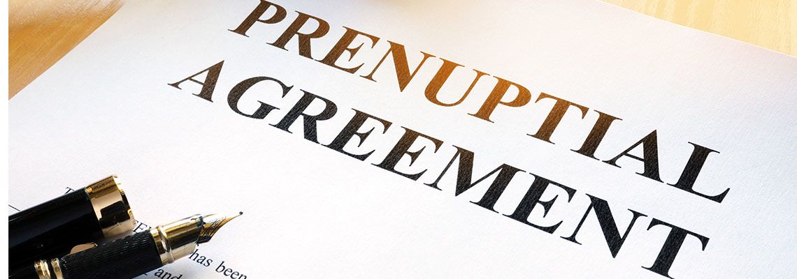 Prenuptial Agreement on a table