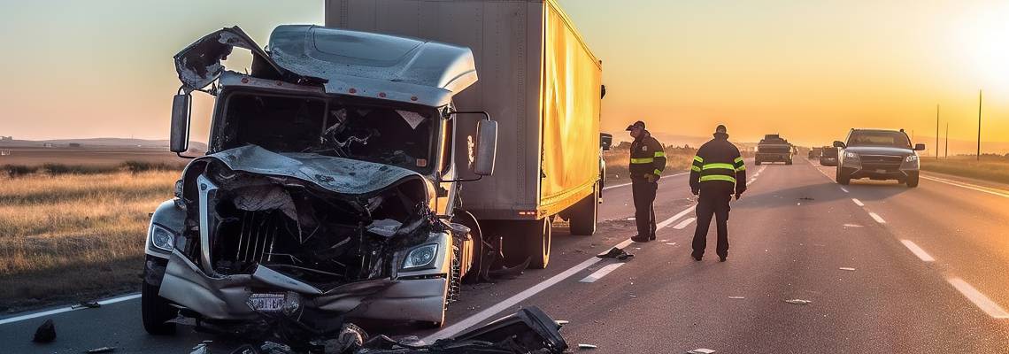 Truck crash on highway