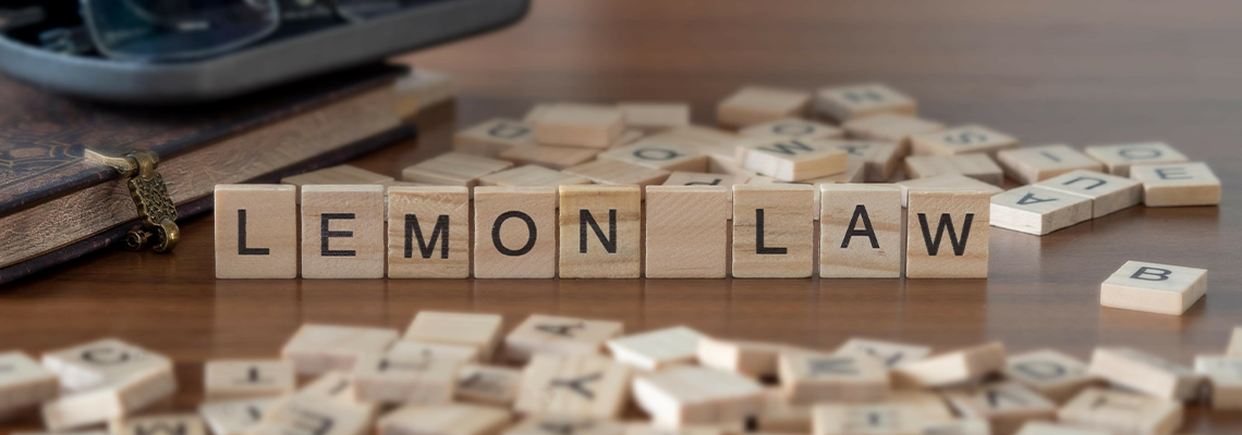Lemon Law Word or Concept Represented by Wooden Letter Tiles