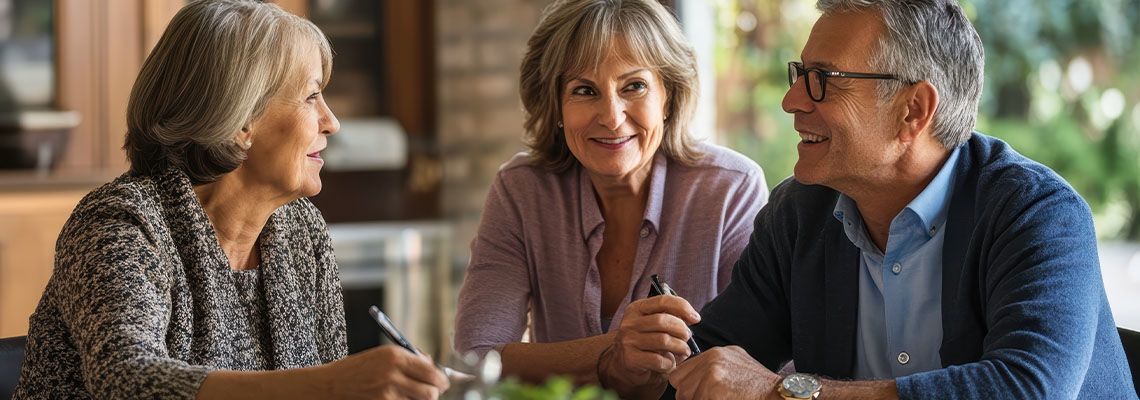 Senior couples meeting with attorney for estate planning