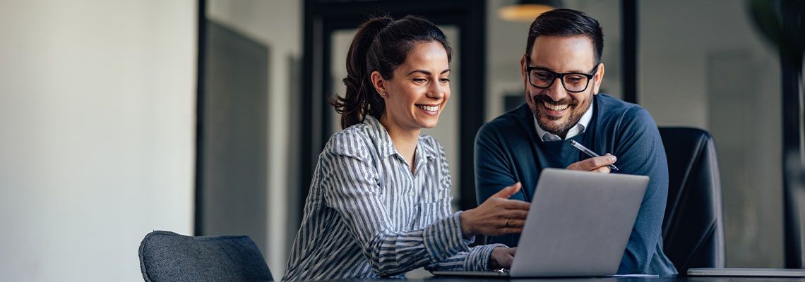 Colleagues exploring business ideas