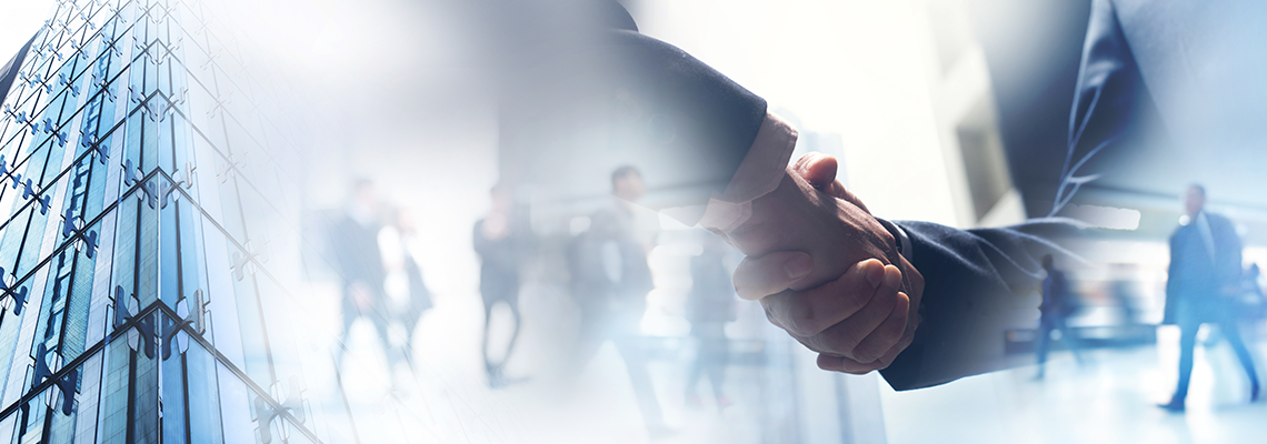 Businessmen making handshake with partner, greeting, dealing, merger and acquisition