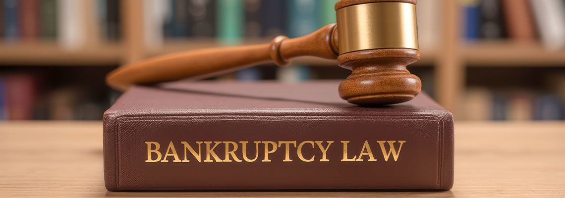Bankruptcy Law Book and Gavel