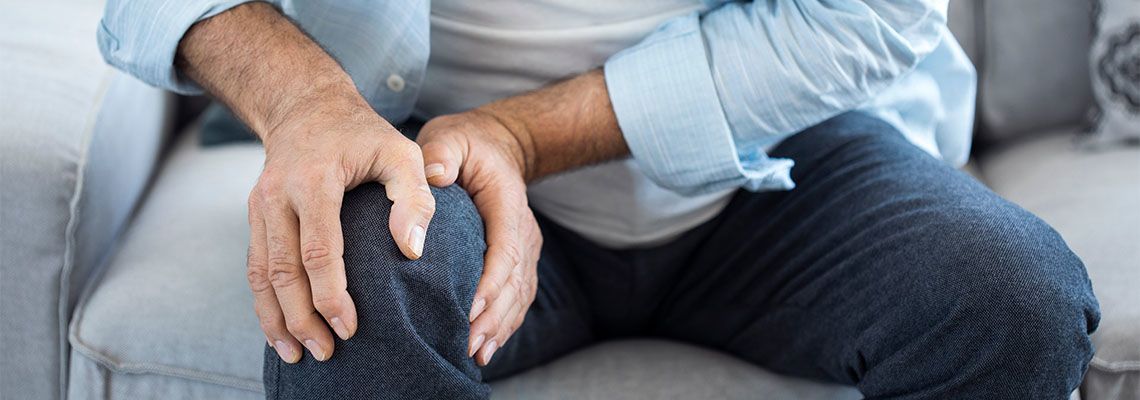 Man with injured knee