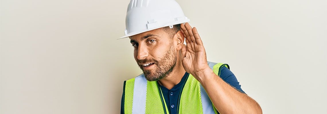 Construction worker with hearing loss