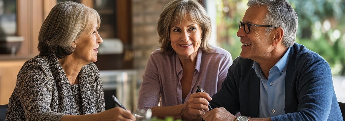 Couples consulting with attorney for estate plan