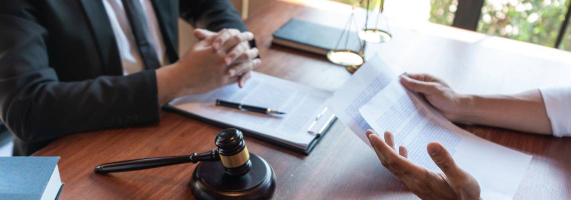Man consulting an attorney