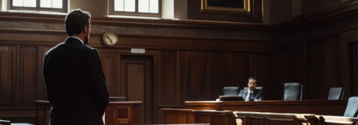 Man appealing in courtroom