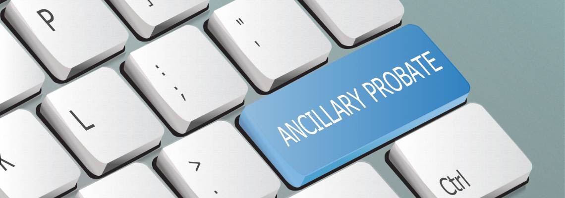 Ancillary probate written on the keyboard button