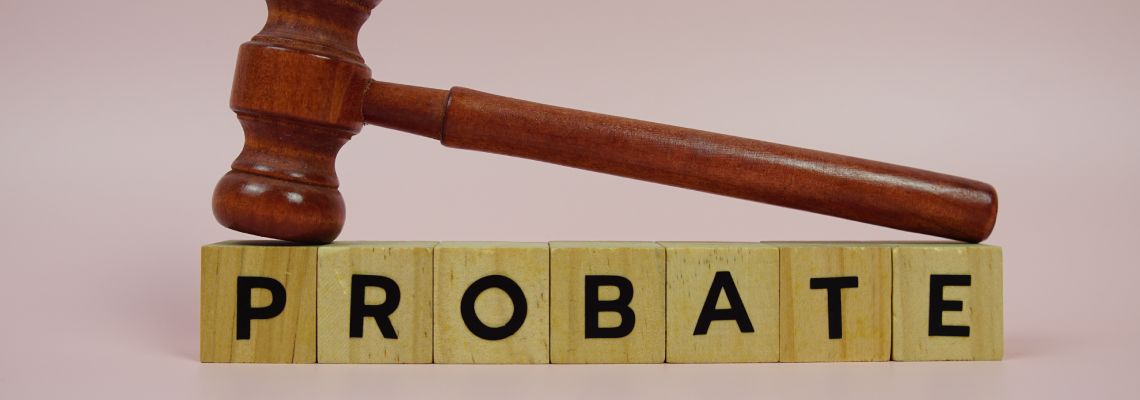 Probate words on wooden block with gavel