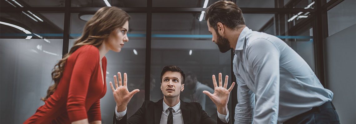 Couples with divorce attorney