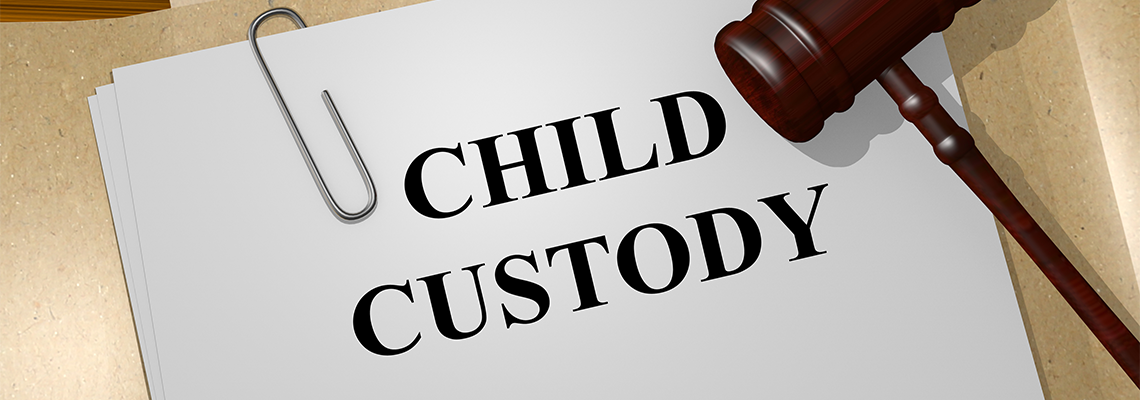 Child Custody Document with Gavel on Table