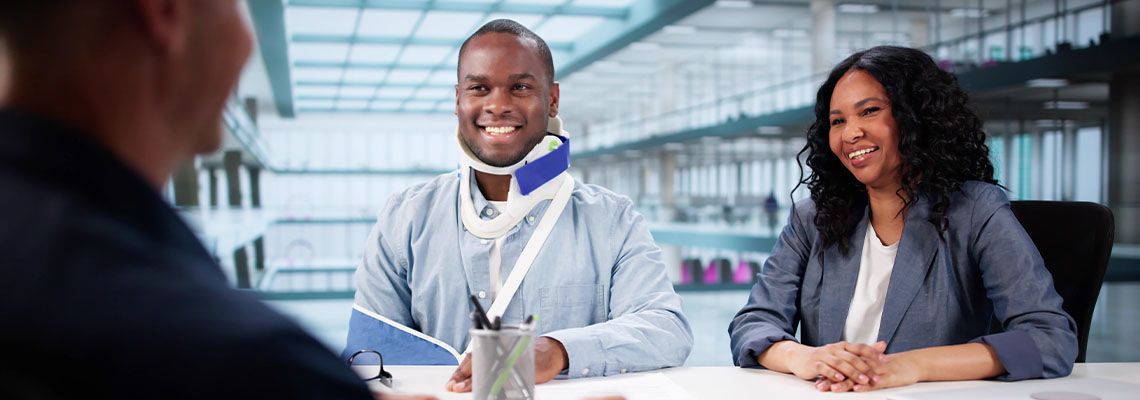 Injured person with attorney